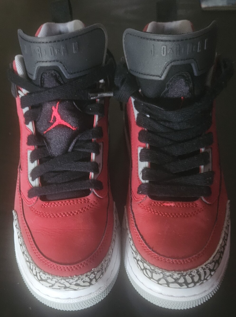 Jordan Kids Red and Black Retro-Style Sneakers